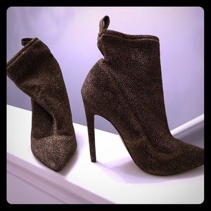 Gold glitter booties